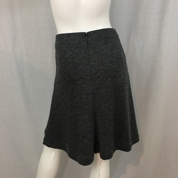 Size 0 LOFT Gray Flare Bell Knee Length Skirt - Picture 7 of 8